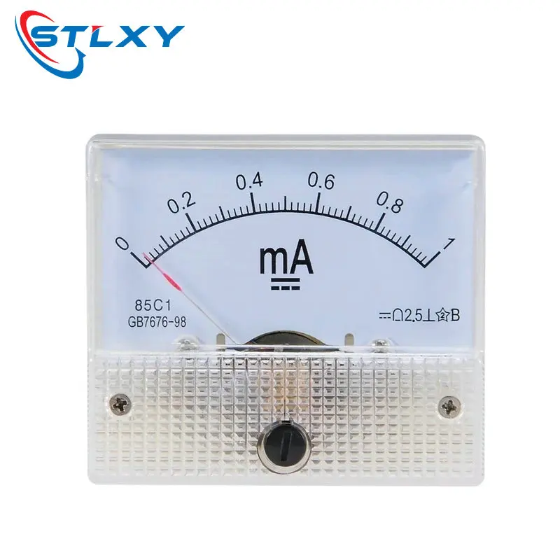 85C1-mA DC Analog Current Meter Panel Meter Gauge 1/5/10/20/30/50/100/200/300/500mA AMP Gauge Current Ammeters