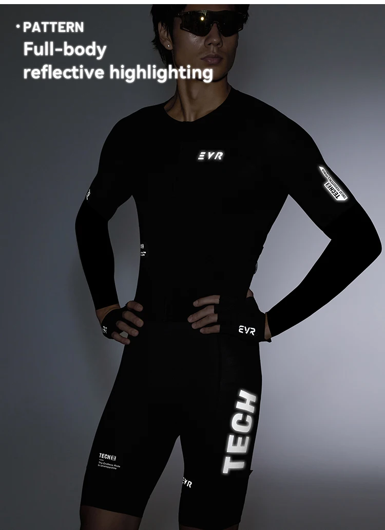 EVR Frühling und Sommer Herren-Radtrikot Langarm-Radshirt Schnelltrocknend Atmungsaktiv für Straßen- und Mountainbike-Radfahren – Detail 12