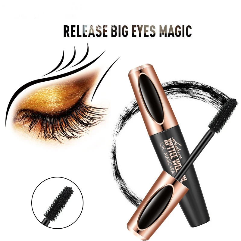 1pcs 4D Mascara Thick Slender Curly Waterproof and Sweatproof 24h Lasting Effect Without Smudge Mascara Makeup Tools