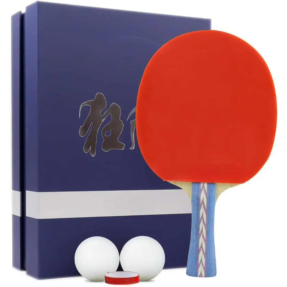 Ping Pong Paddles Professional Table Tennis Racket with Carrying Case - ITTF Approved Rubber for Tournament Play