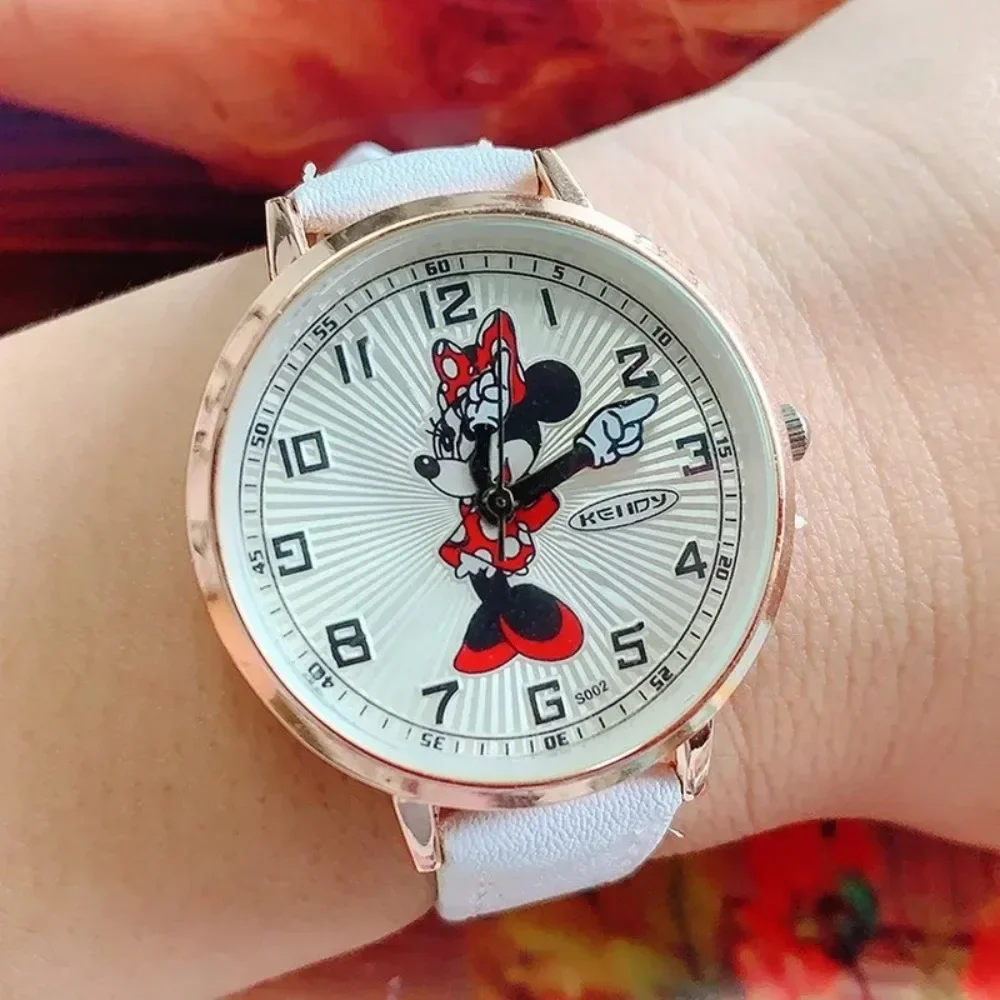 MINISO Mickey Mouse Minnie Children\'s Watches Fashion Cute Cartoon Quartz Watch Small Dial Wristwatch Ladies Dress Watch