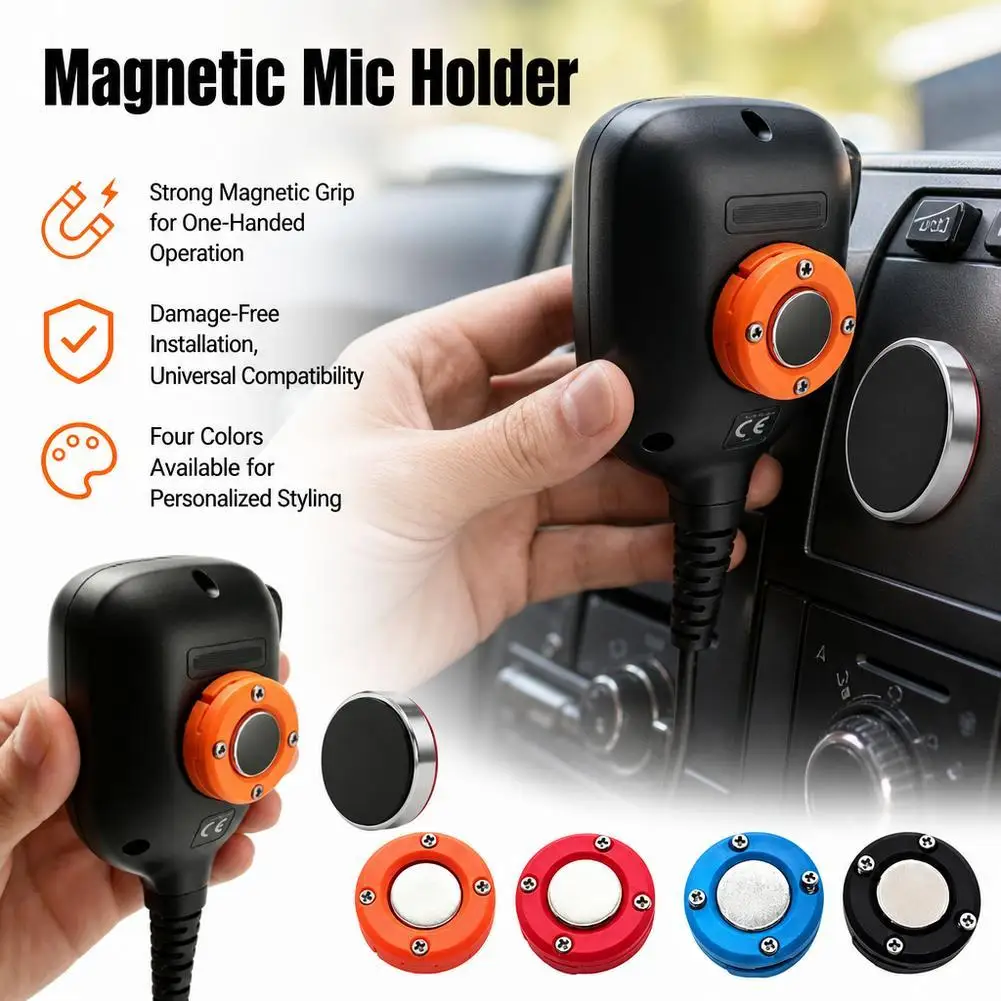 Walkie Talkie Mic Magnetic Stand Quick-Release Holder For Mobile Radio Microphone Accessories