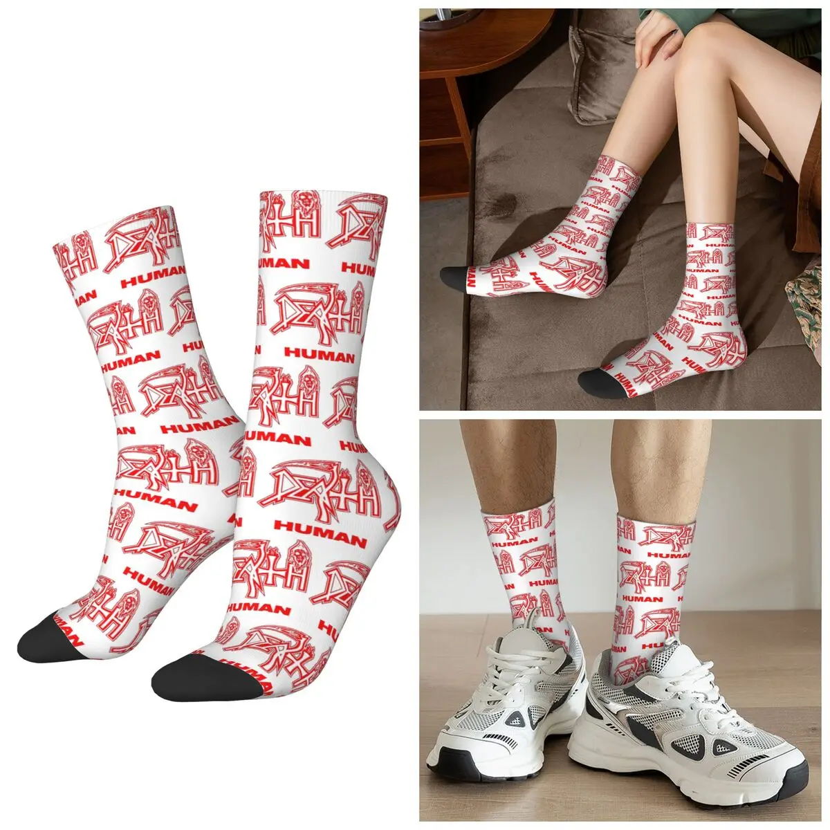 

All Seasons Death Metal Band Socks Harajuku Crew Socks Hip Hop Stockings for Men Women Gifts