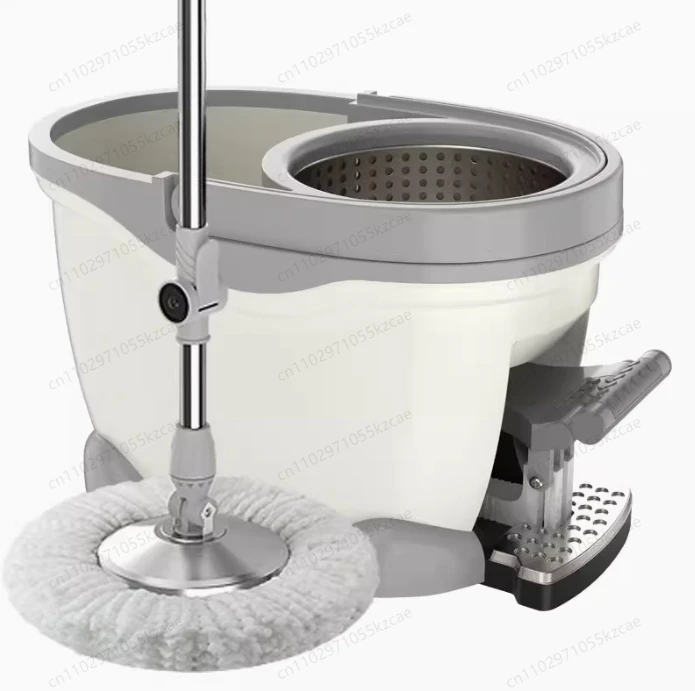 

Spin Mop Bucket Portable Magic Double Drive Stainless Steel Hand Pressure Rotating with Head Household Floor Cleaning Set WF6273