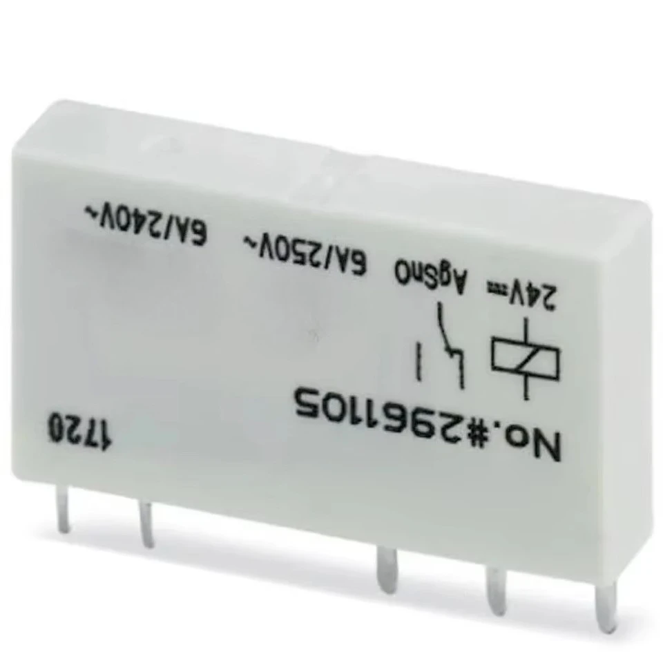 2961105 Slim Miniature Power Relay 24V DC Coil 6A SPDT Conversion Touchpoint PCB Mount for Industrial Automation Control