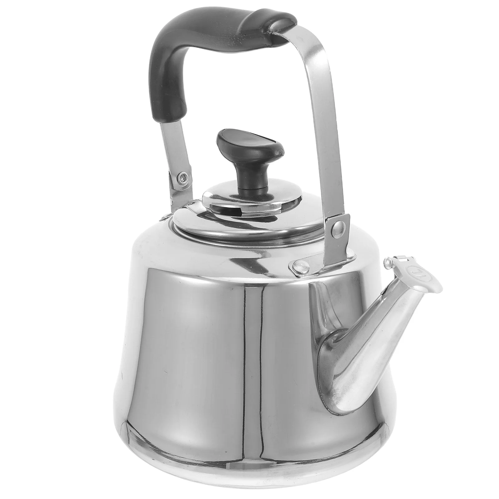 

Stainless Steel Whistle Tea Kettle Buzzing Boiling Water Stovetop Metal Teapot Camping Portable Sounding Kettle Heat Resistance