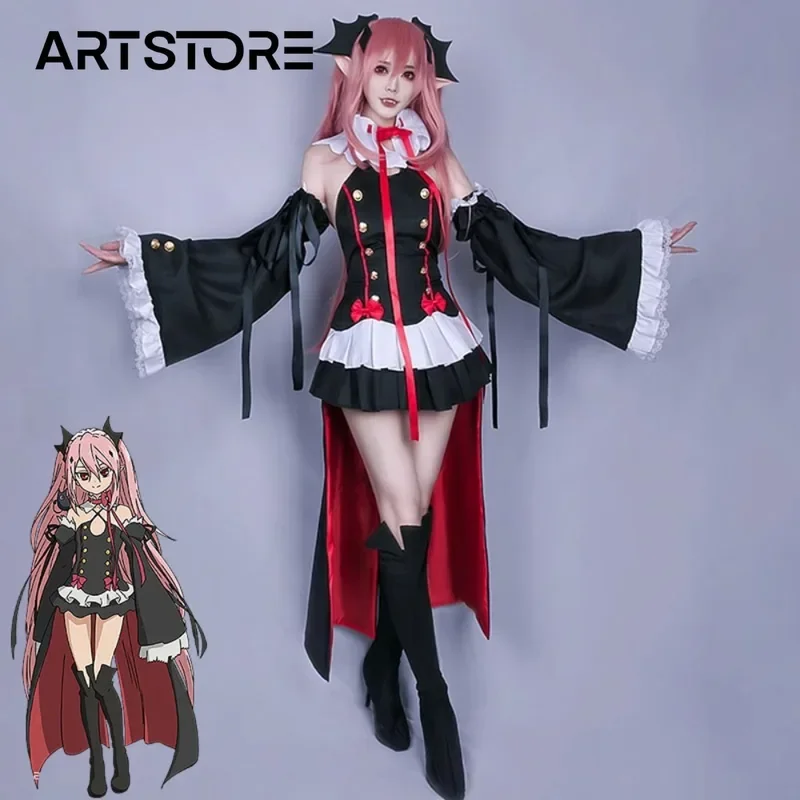 Krul Tepes Cosplay Seraph Of The End Owari no Seraph Costume Uniform Wig Cosplay Anime Witch Vampire Halloween Costume For Girl