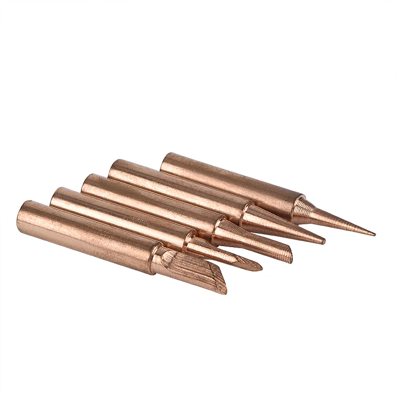 JCD 5PCS Copper Iron Tip I/B /K/2.4D/3C Set 900M T Welding Tip Head Tools Inside Hot Bare Copper Electric Soldering Iron