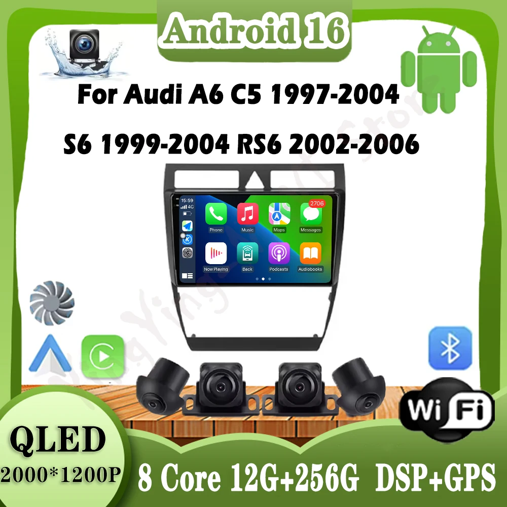 

For Audi A6 C5 1997-2004 S6 1999-2004 RS6 2002-2006 Car Radio Player Wireless Carplay Autoradio Bluetooth Video Multimedia