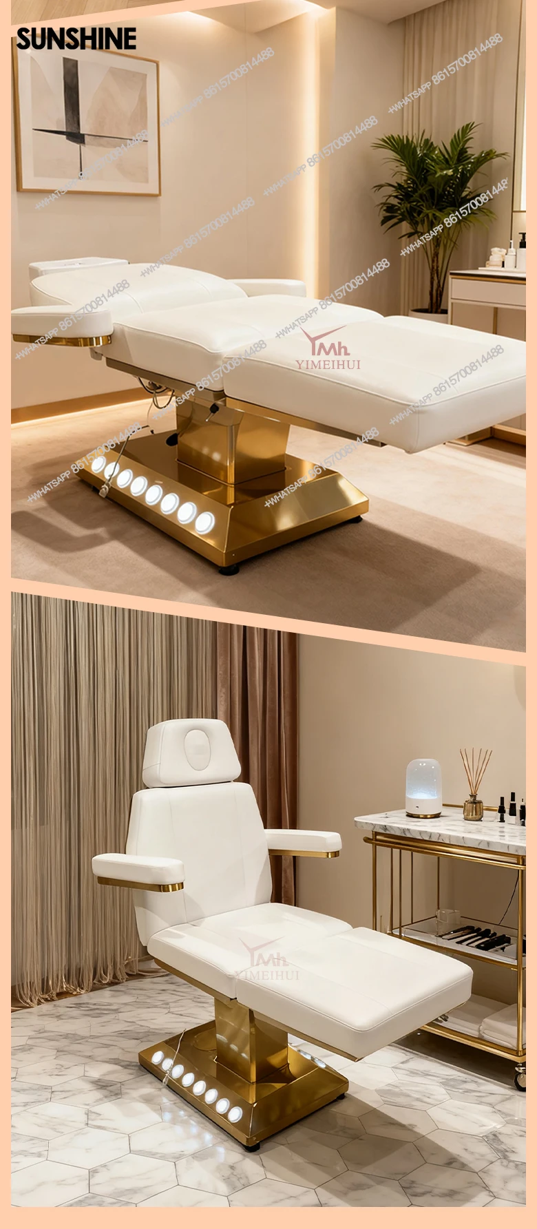 New eyelash facial treatment salon electric massage beauty bed spa camillas de masajes