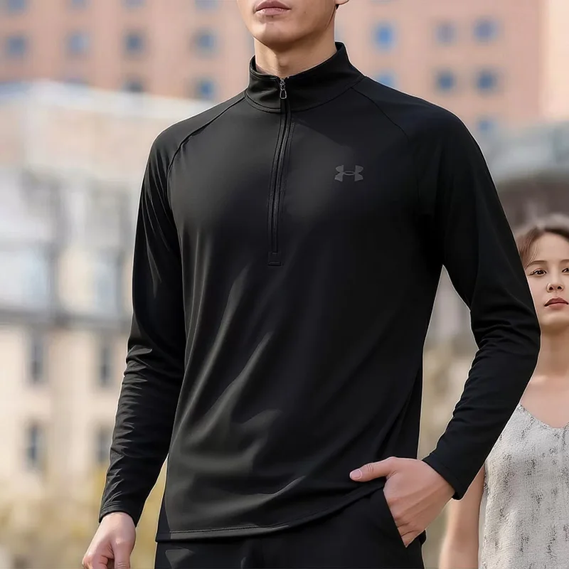Under Armour Mens Spring/Summer 2026 LongSleeved T-Shirt Half-Closed Sporty Running Fitness Training Casual Wear1328495-409-001