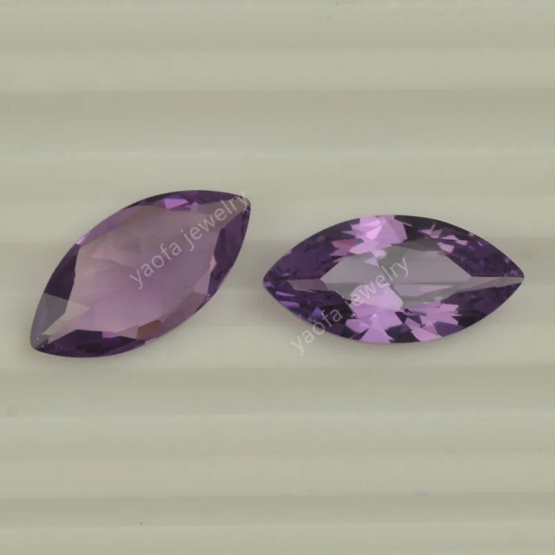 Mohs Hardness 9 46# Purple Red Corundum Stone Marquise Shape Cut Loose Change Color Alexandrite Corundum Gems For Jewelry DIY