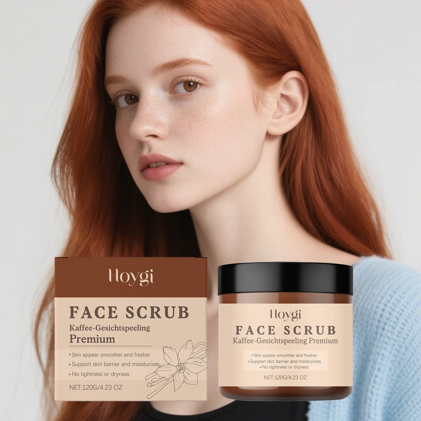 Exfoliante facial de café de vainilla, limpiador facial exfoliante suave, exfoliante con Control de aceite para piel grasa, piel suave, cara para pieles sensibles