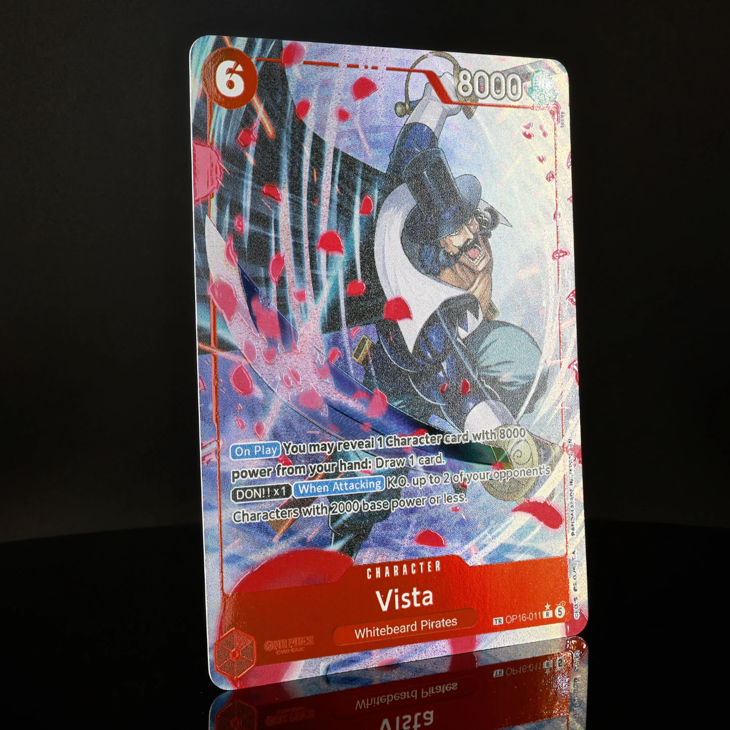 One Piece TCG OPCG English OP16-011 Vista TR 6 Cost Red Vista Textured Foil Card Anime Collectible Card