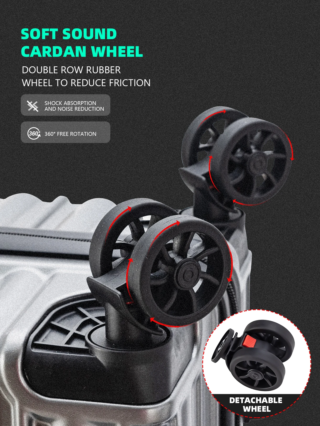 الأمتعة سعة كبيرة متعددة الوظائف حقيبة جديدة طالب قوية ودائمة صندوق كلمة المرور 28 حقيبة تروللي بعجلات عالمية #6