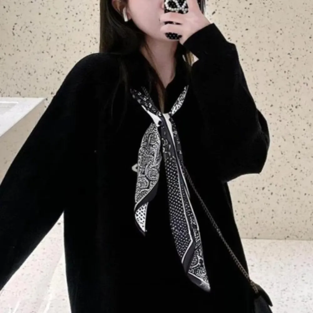 140*6cm Long Narrow Scarf Decorative Multi-Function Trendy Neckerchief Fashion Accessories Vintage Headband For Women Gift