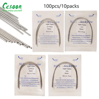10 balení zubních ortodontických niti obloukových drátů super elastických kulatých obdélníkových vejčitých přírodních obloukových drátů pro zubní rovnátka, zubařské materiály 10 nejlepší prodej ligové pavouky - №7