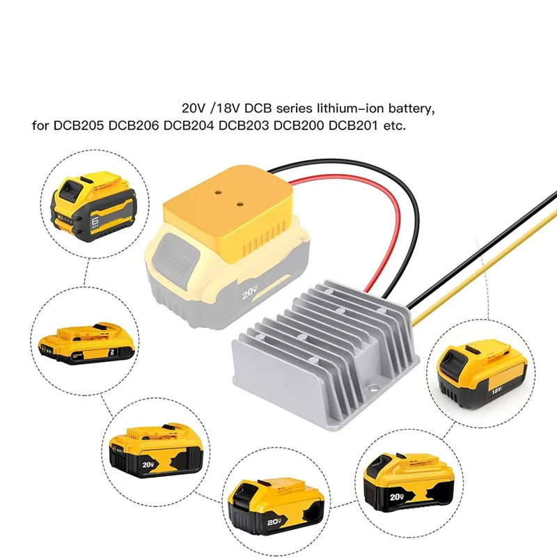 

Адаптер VEHO-понижающего преобразователя для аккумулятора 18 В, 20 В, регулятор напряжения постоянного тока с улучшенной защитой низкого напряжения и переключателем