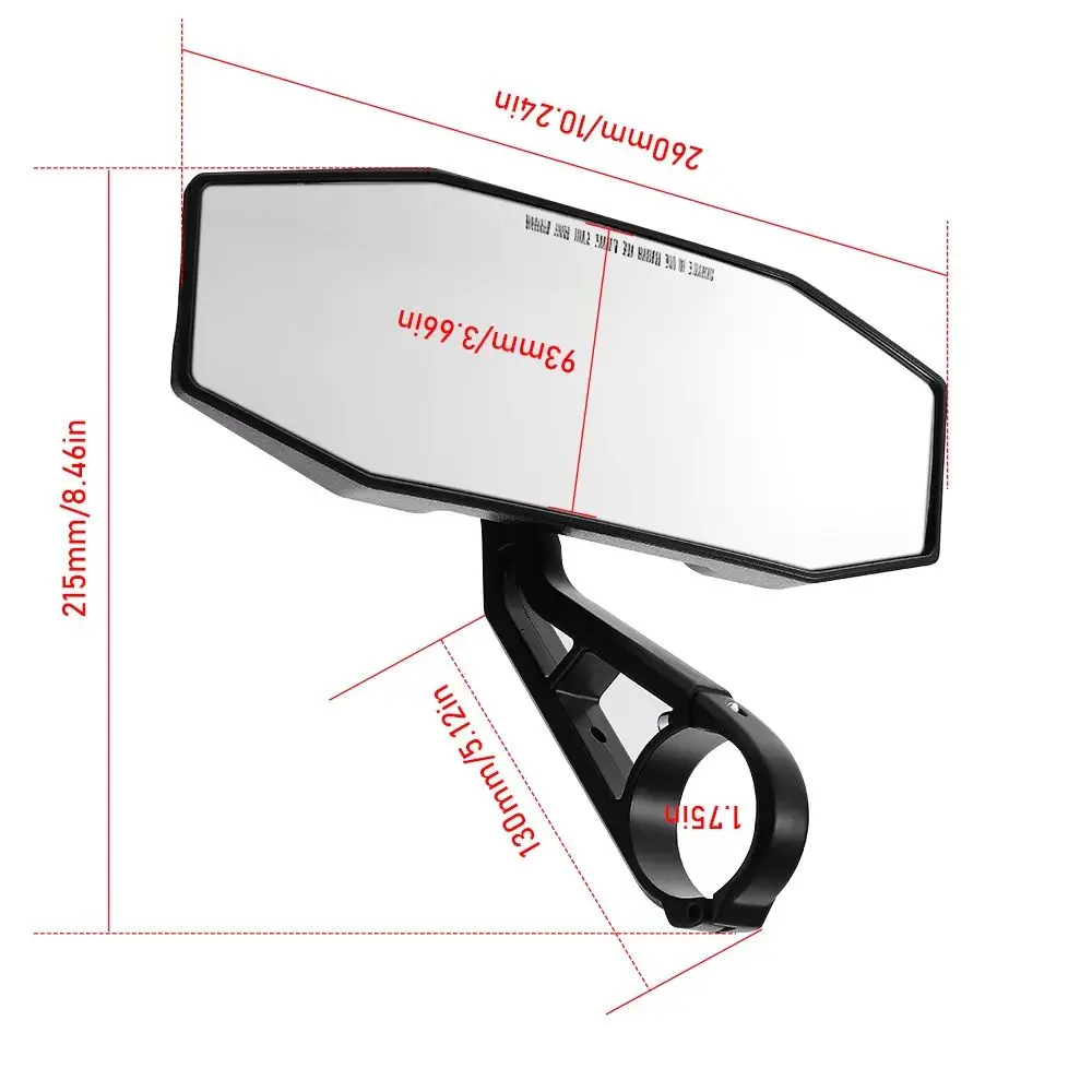 

UTV Center Rear View Mirror 1.75" Clamp Premium Convex Mirror for Polaris RZR 900 1000 XP General 1000 XP Accessories #2881540