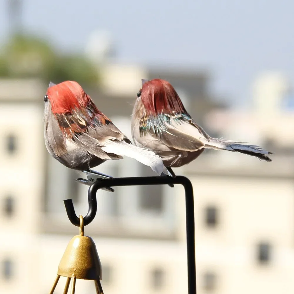 1 Pcs Foam Feather Artificial Birds Vividly Sparrow Emulation Decoration Tree Robin Home Outdoor Yard Ornaments Randomly Colour