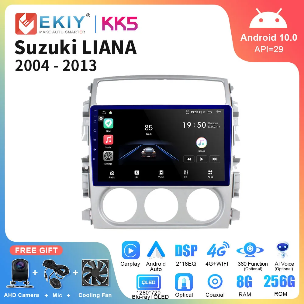 

EKIY KK5 8 Core 4G WIFI QLED Screen Car Radio 2din android Multimedia Player For Suzuki Liana 2004-2013 Carplay Autoraido 4G GPS