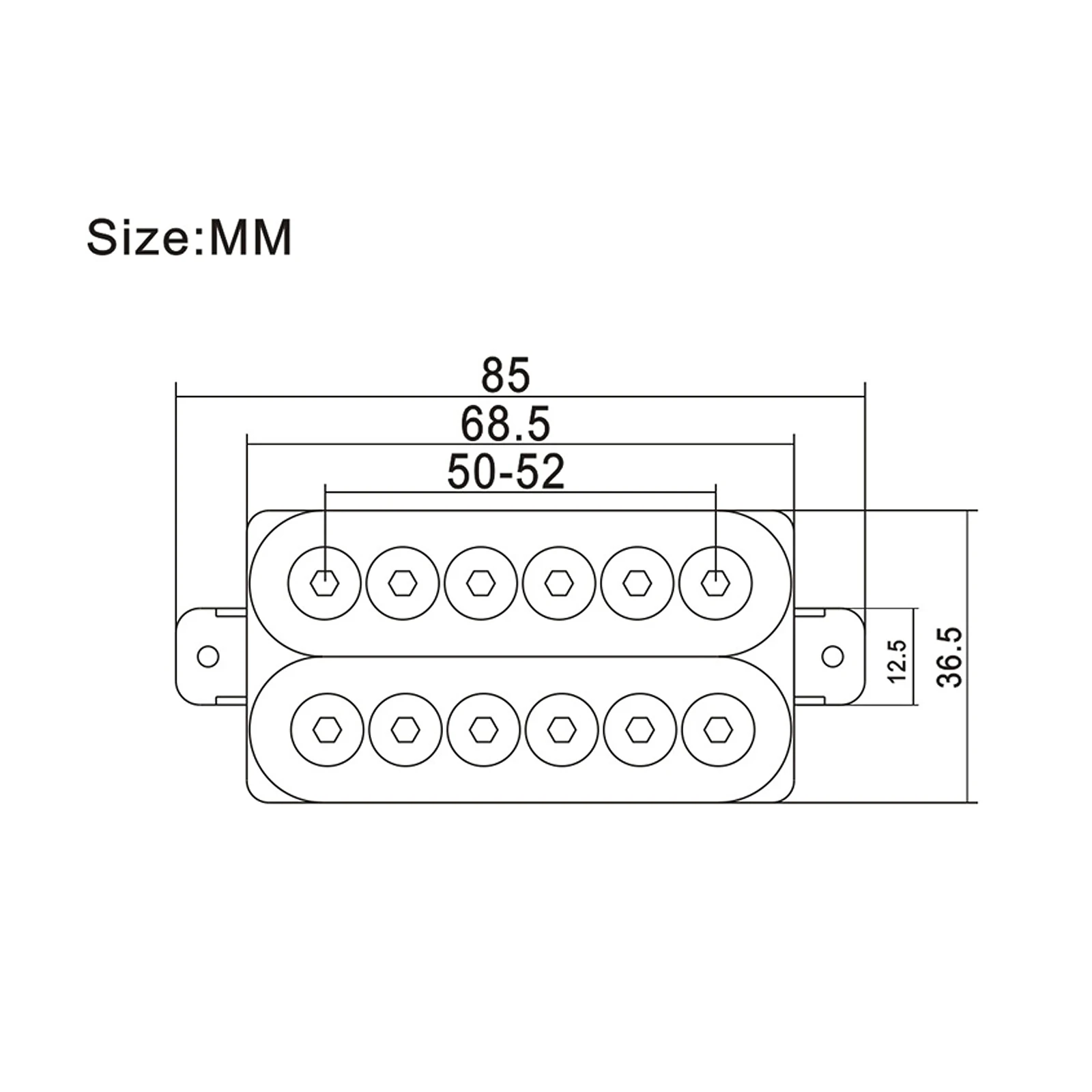 Electric Guitar Humbucker Big Adjustable Screw Dual Coil Guitar Pickup with 4 Conduct Cable/Coil Splitting Tansparents