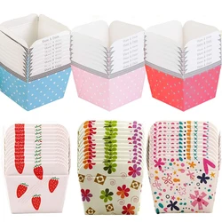 50pcs Cupcake Baking Cups Square Cupcake Liners Disposable Baking Wrappers Muffin Cups Desserts Holders for Weddings Birthdays