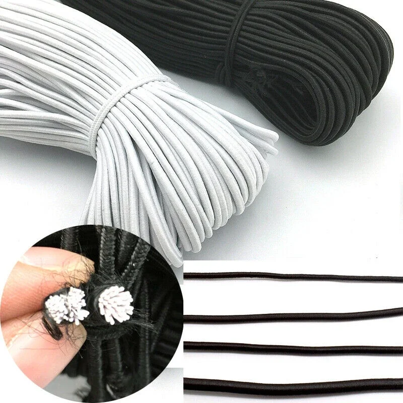 1-6MM Round Elastic Band For Sewing Elastic Rope Heavy Stretch Bungee Elastic Nylon Cords For Crafts DIY Clothing Sewing Acces