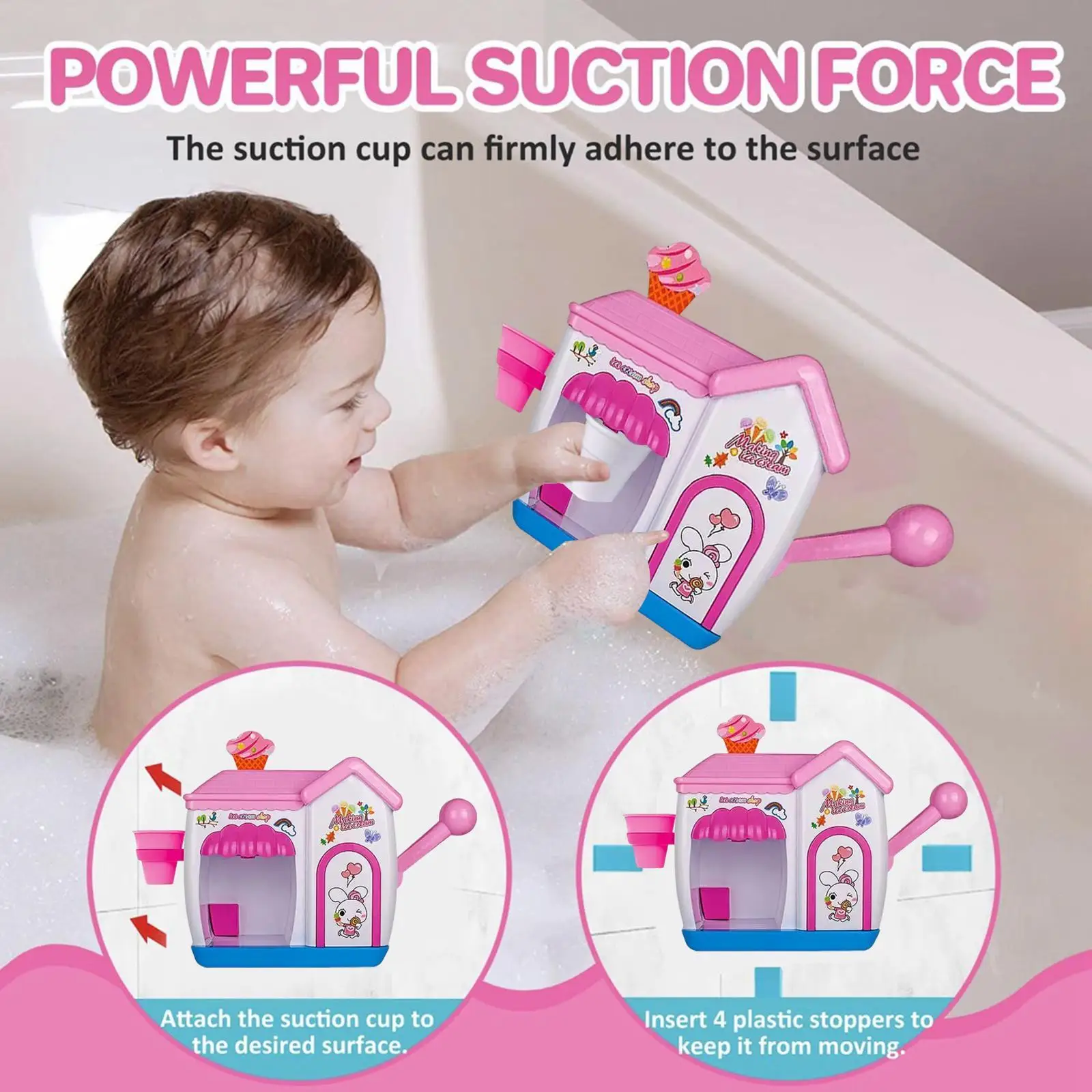 

Ice Cream Foam Maker Bath Toys Easy to Use Durability Portable Gift Fine Motor Skills Water Bathtub Ice Cream Cute Bathtub Toys
