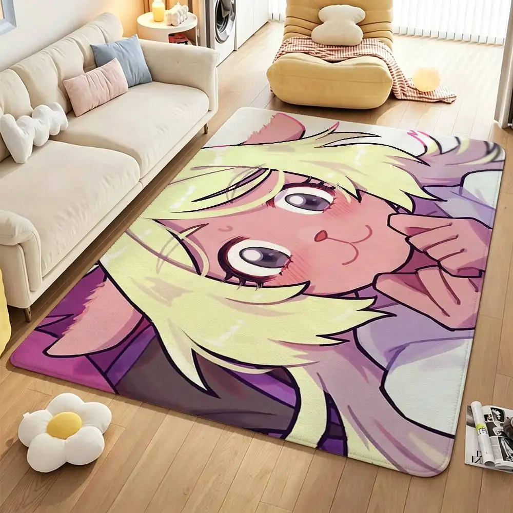 Cute N-Noelle H-Holiday GAME D-Deltarune Short Plush Anti-Slip Door Mat Soft Floor Mat for Home Entrance