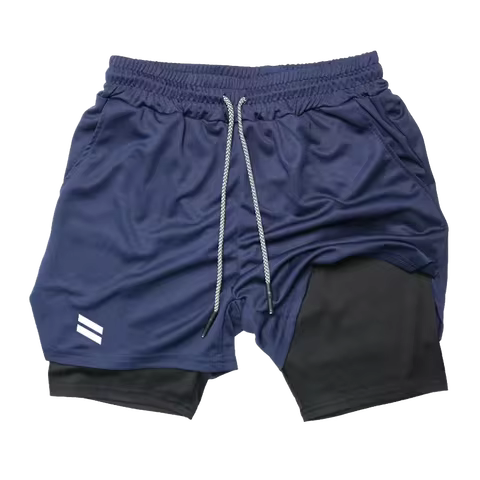 3-piece High Quality Tight Running Shorts Printed Gym Sports Shorts Workout Training Jogging 2 In 1 Double Deck Bottoms Summer