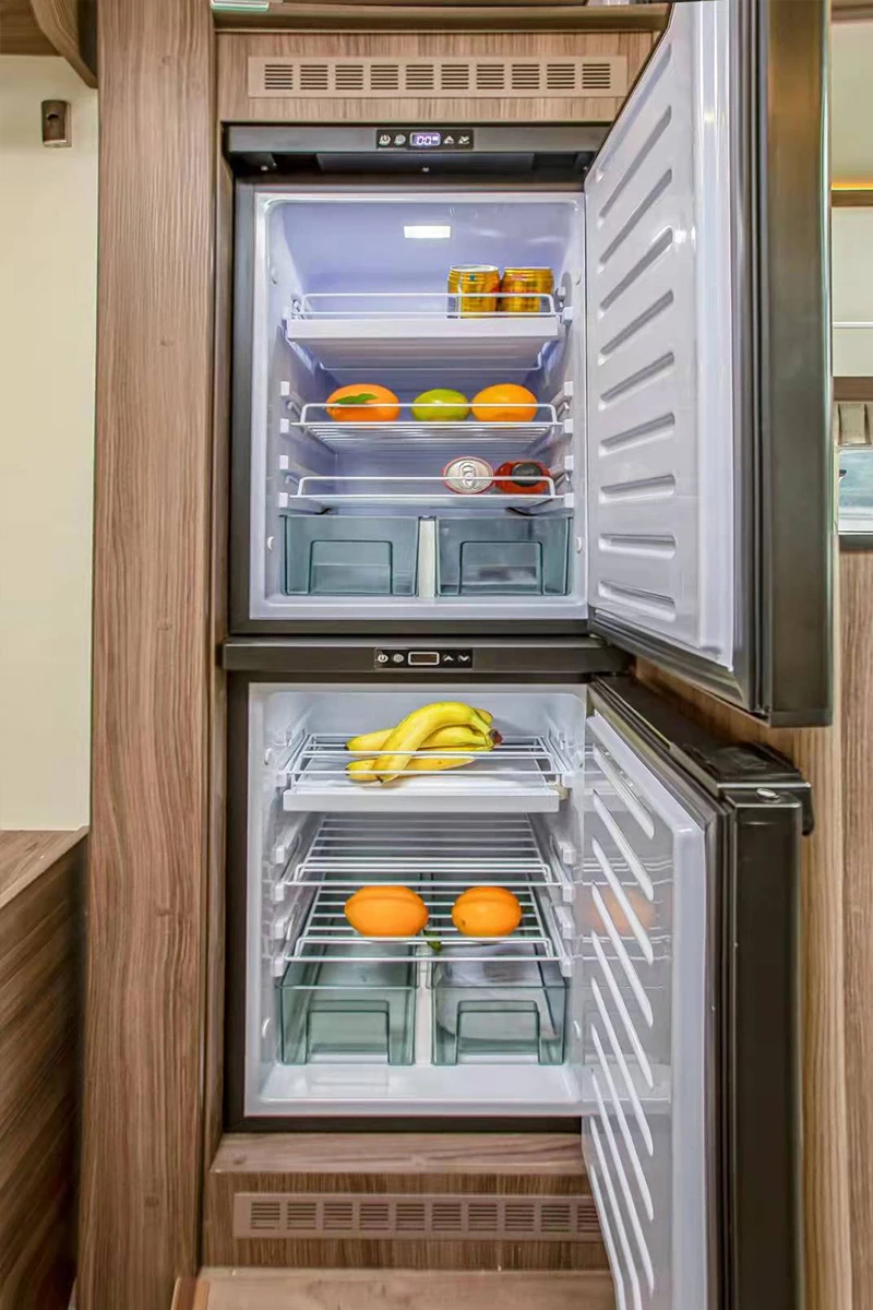 Boat DC12V24V Large Capacity Fridge Freezer Of Travel Trailer Caravan RV With 76L 152L Cooling Unit For Boat RV Fridge Freezer