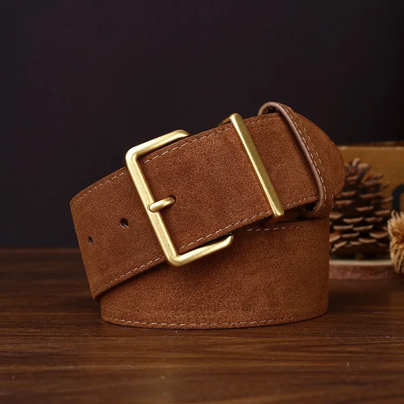 A 43CM matte high-end leather wide waistband pairs perfectly with belt for suit coat