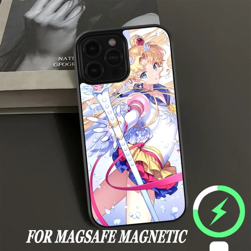 Etui na telefon Kawaii Sailors Star Moon do iPhone'a 11 12 13 14 15 Pro Max Plus Magsafe Magnetic Wireless Cover Charging