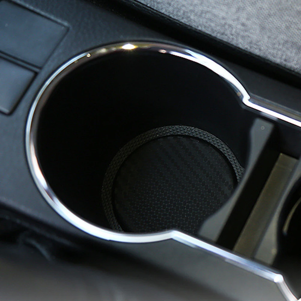 

4pcs Durable Car Cup Mat Non-Slip Mug Coasters Reusable Heat Resistant Practical Cup Pads For Daily Use Square Black