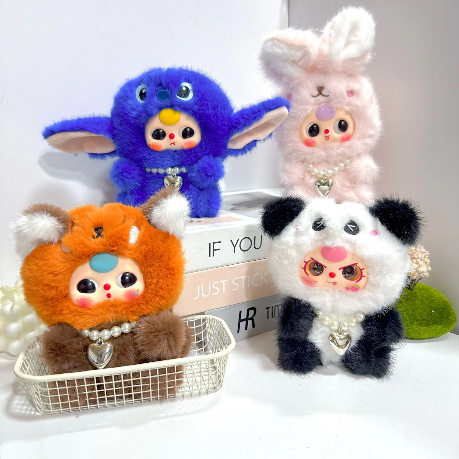 Cute Doll Rabbit Panda Fox Animal Pendant Stitch Plush Toy Bag Keychain Doll Cute Animal Plush Doll Fashion Gift For Friends