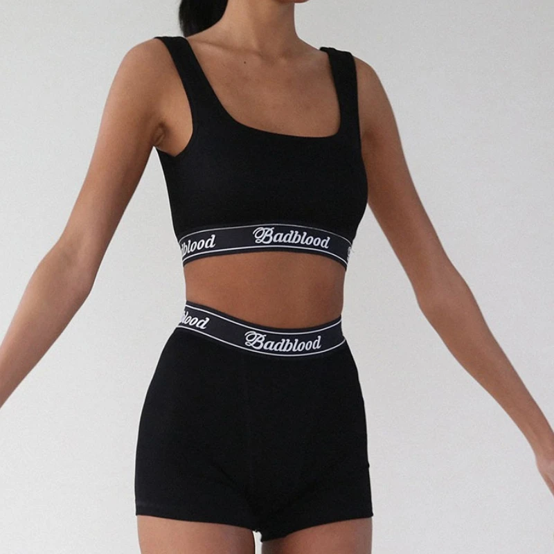 

Badblood bcac set american hottie triangle cup bra women's non-steel ring sports sexy underwear triangles boxer shorts