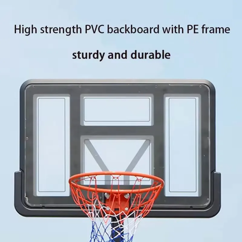 

Outdoor Heavy-Duty Moveable Basketball Hoop Stand Kit Fiberglass Backboard Adults/Kids Court Equipment Eco-Friendly