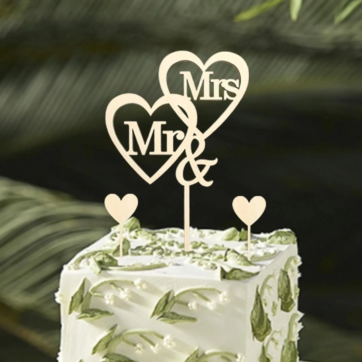 1pc Wooden Cake Topper Wedding, Mr & Mrs Deco Wedding,Wooden Cake Deco Wedding,Love Wedding Cake Deco, Mr & Mrs Deco for Wedding
