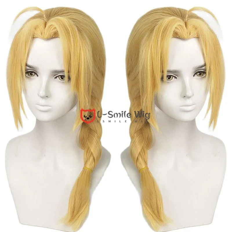 

Edward Elric 50cm Long Blonde Braided Cosplay Wig Anime Heat Resistant Cosplay Hair Wigs Wig Cap