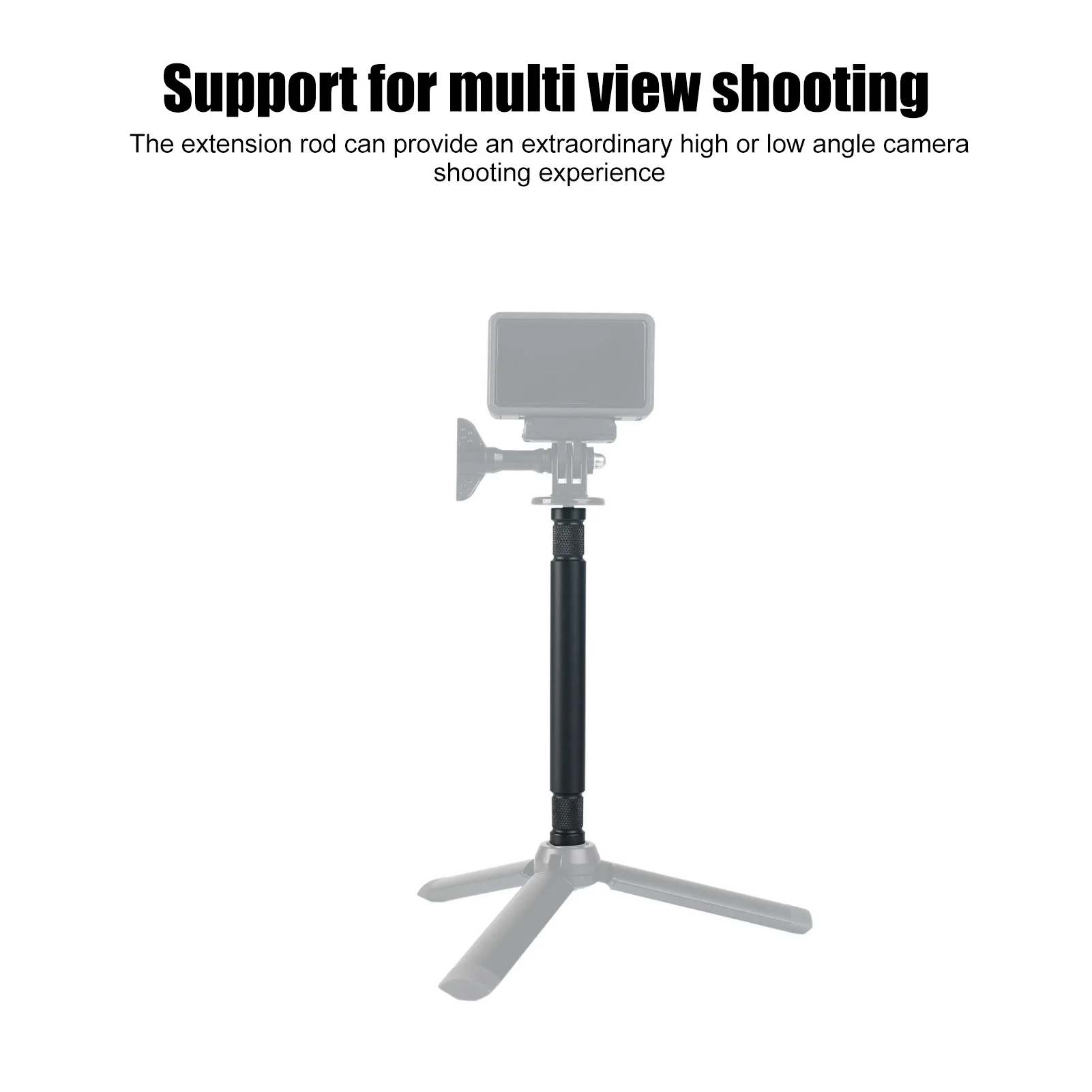 Selfie Stick Extension Pole Lightweight 1/4 Inch Thread Comfortable Feel Tripod Mount Monopod Extension Rod for Action Cameras