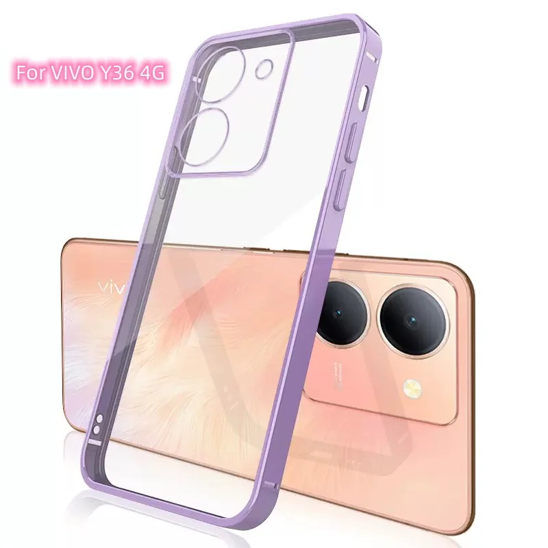 

For VIVO Y36 5G 2023 Case Luxury Plating Soft Silicone Phone Case For VIVO Y 36 Y78 TPU Shockproof Bumper Back Cover Funda
