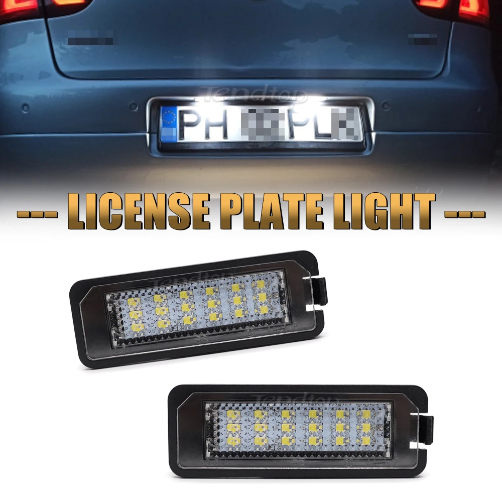 Luz LED Blanca para Matrícula Trasera de Volkswagen VW Golf GTI MK4 MK5 MK6 Passat Polo CC Eos Lupo Scirocco, Lámpara Canbus