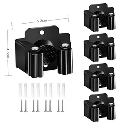 4/1pcs Wall Mounted Mop Clips Holder Mop Organizer Rack Brush Broom Hanger Holder Waterproof Bathroom Organizer Shelf Accessorie