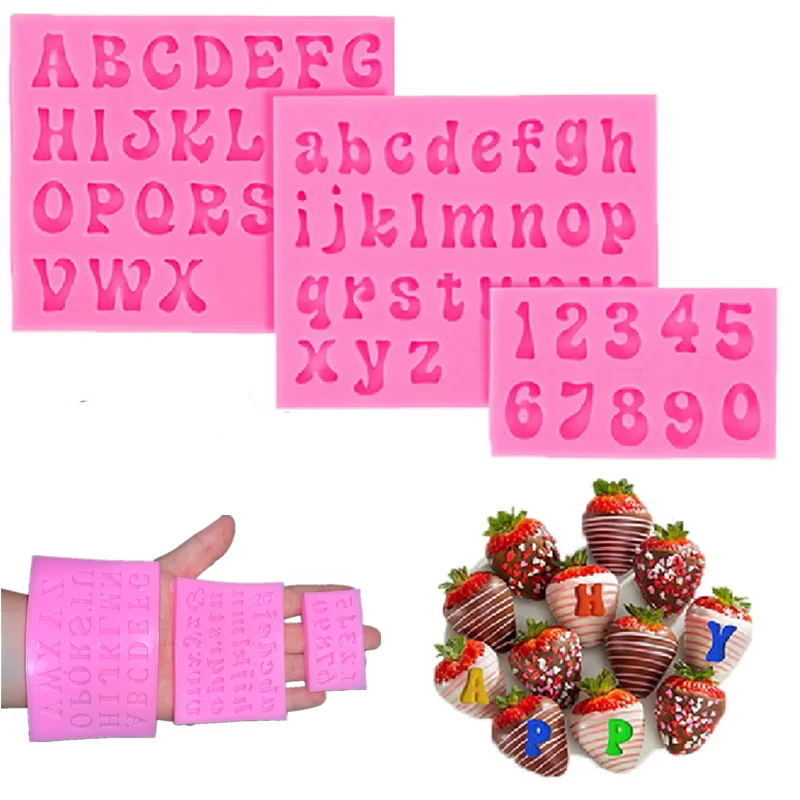 3D Letter Number Silicone Fondant Molds Chocolate Cake Molds Cake Decorating DIY Tools Jelly Cookies Baking Printing Mould