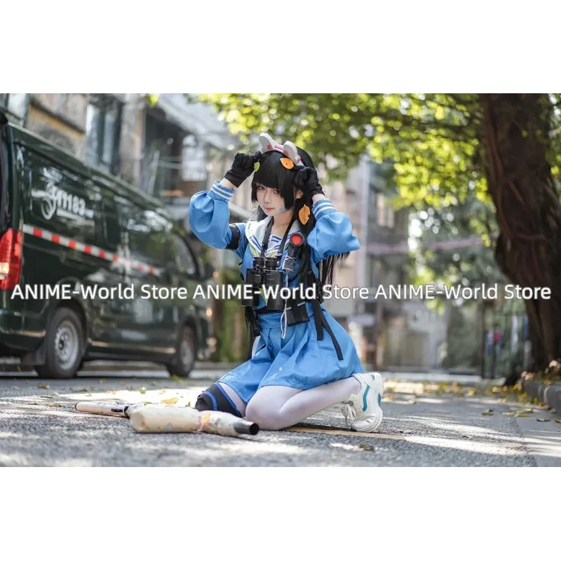 게임 블루 아카이브 카스미자와 미유 코스프레 의상 애니메이션 소녀 학교 드레스 크리스마스 할로윈 모자 가발 신발 모자