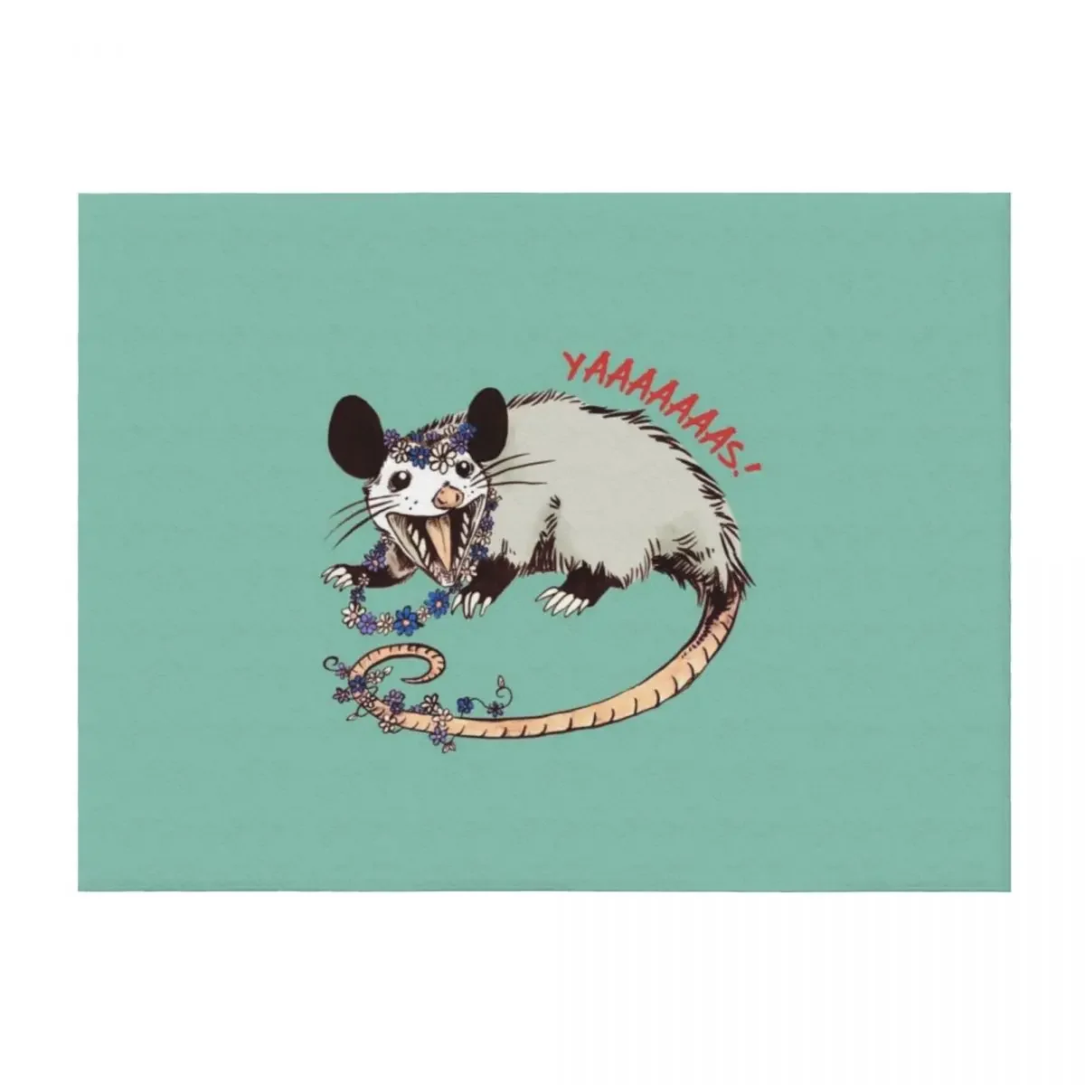 

Daisy Chain Opossum Possum Yaaaas! Throw Blanket Picnic Stuffeds manga Hairy Blankets