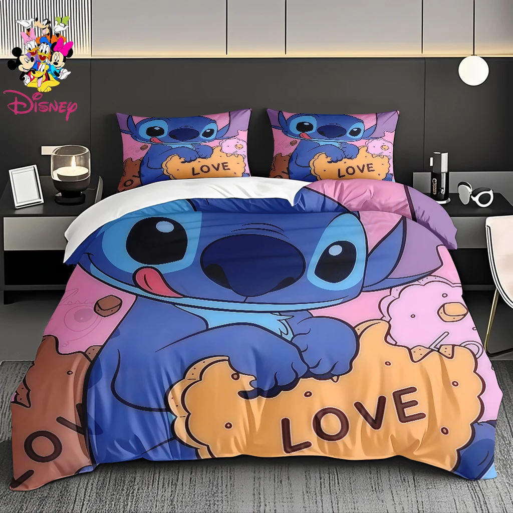 2/3 قطعة مجموعة غطاء لحاف ديزني ستيتش اضحك بدون حشو نعومة تشبه السحابة مناسبة لغرف النوم العائلية وغرف الضيوف #1