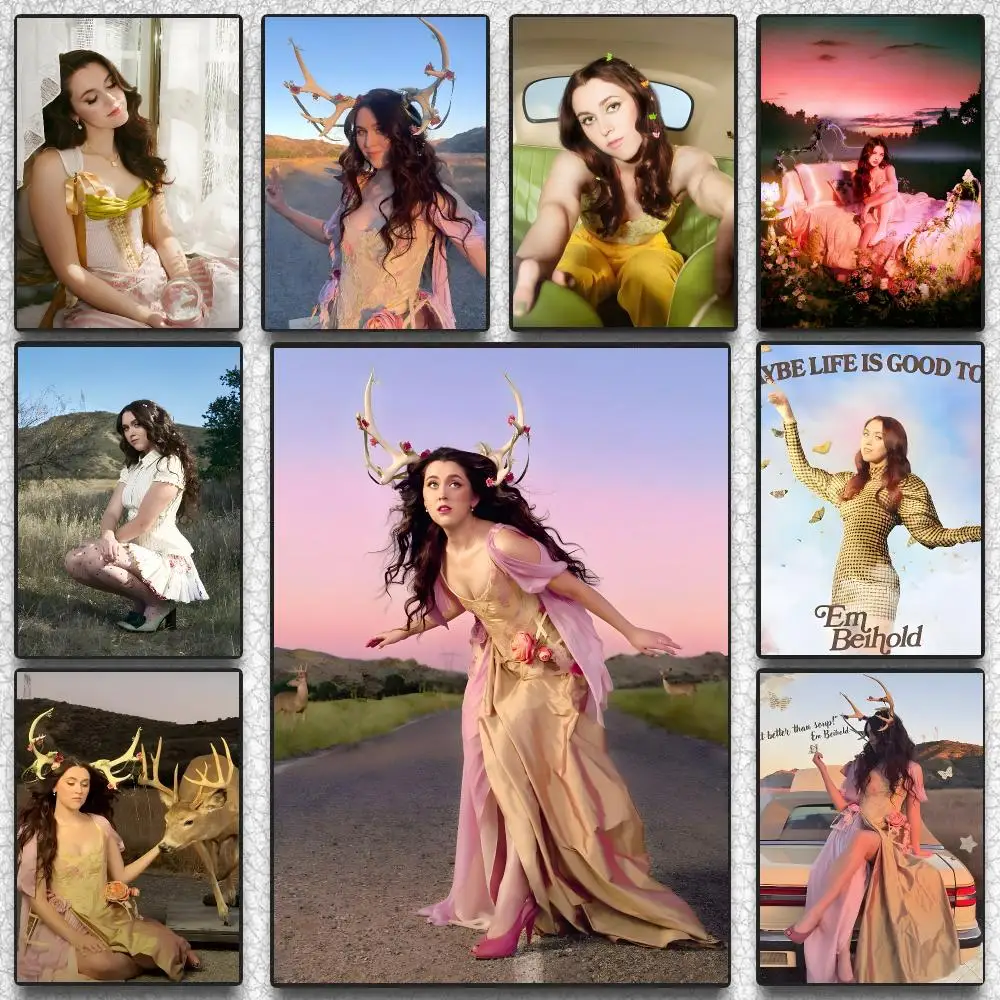 Singer Em B-Beihold Poster Self-adhesive Advanced Aesthetic Printing Paper Wall Art For Living Room Home Decor