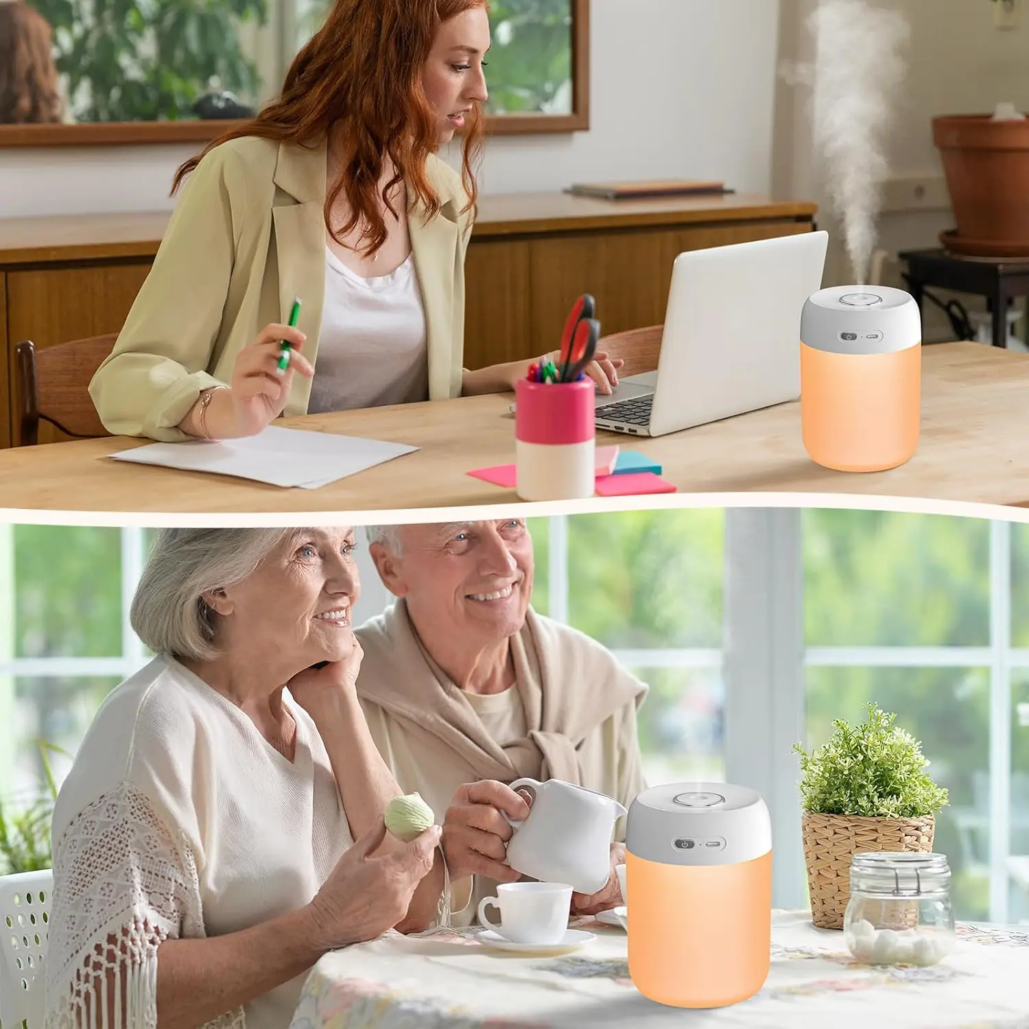 مرطب صغير محمول 650 مل مع ضوء LED، رذاذ USB بارد للمكتب وغرفة النوم والسفر #6